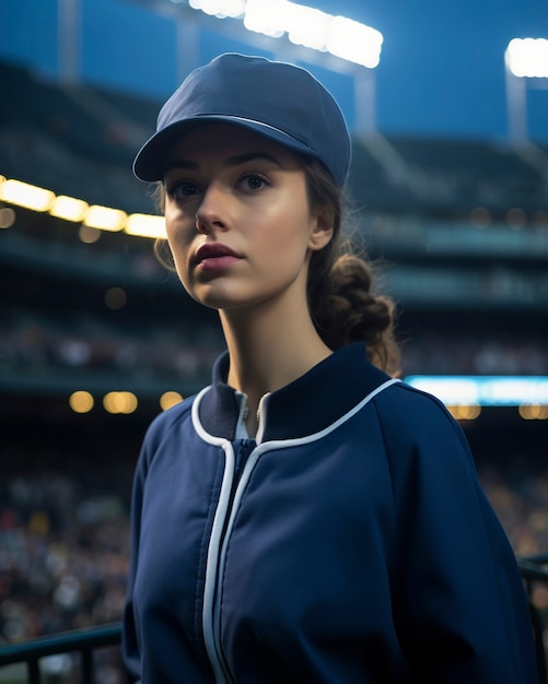 Free photo portrait of female baseball player