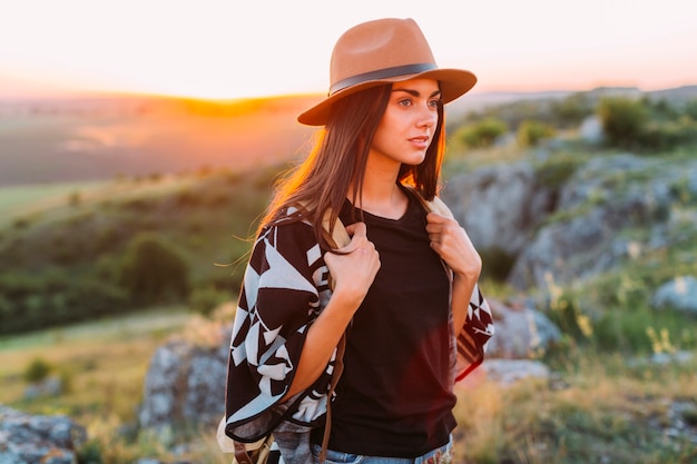 Free Photo portrait of a female hiker