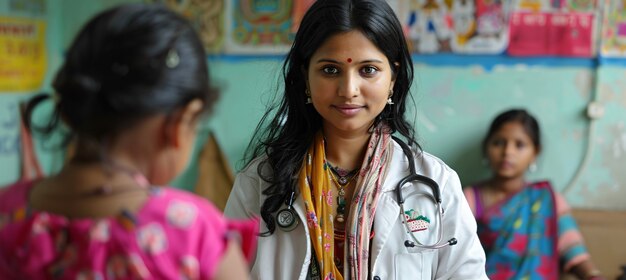 Portrait of female pediatrician at work