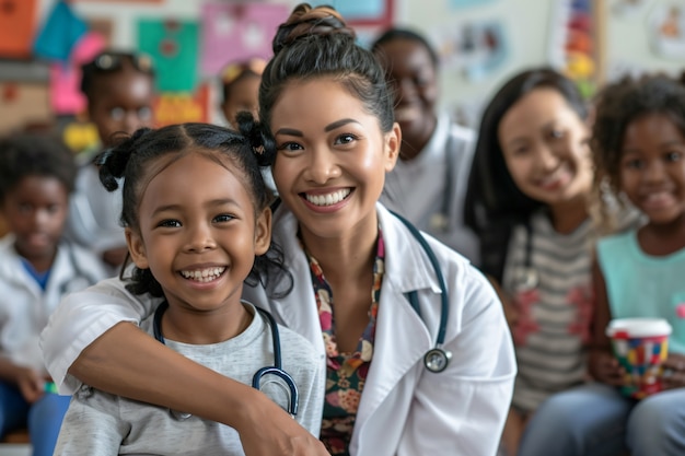 Portrait of female pediatrician at work