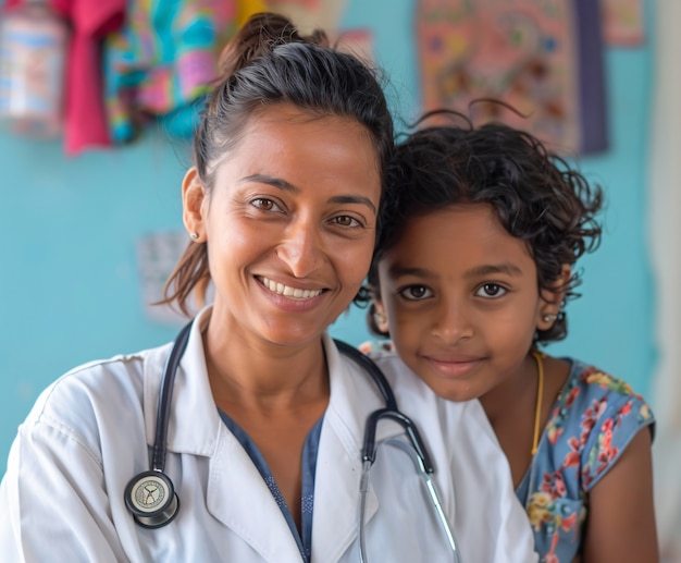 Portrait of female pediatrician at work