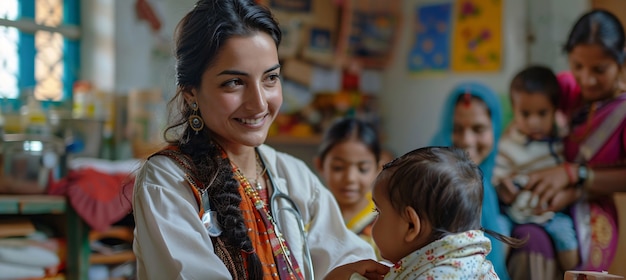 Portrait of female pediatrician at work