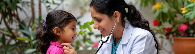 Portrait of female pediatrician at work