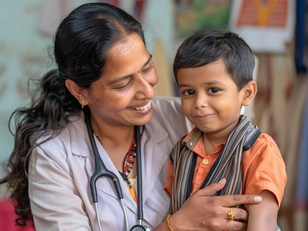 Portrait of female pediatrician at work