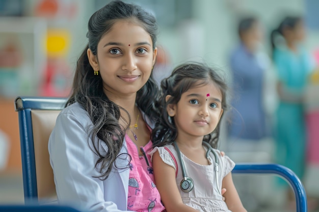 Portrait of female pediatrician at work