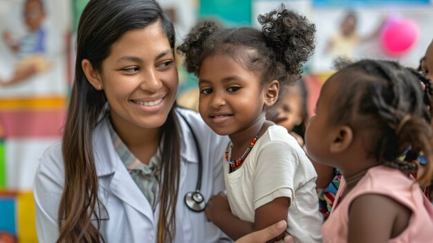 Portrait of female pediatrician at work