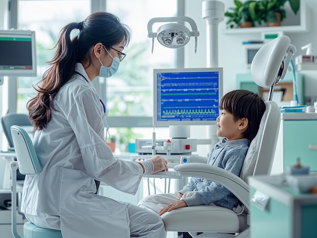 Portrait of female pediatrician at work