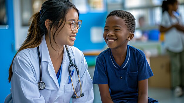 Portrait of female pediatrician at work