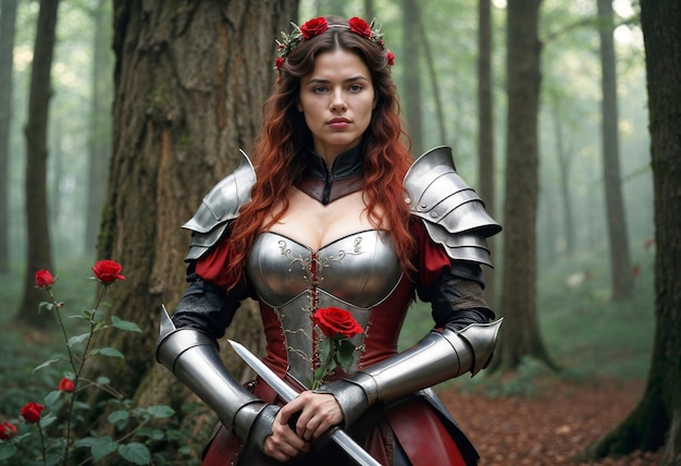 Free Photo portrait of female princess warrior