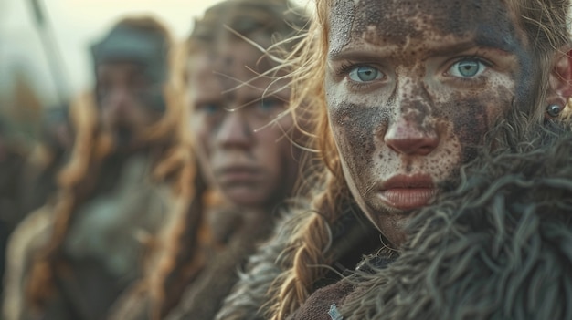 Free photo portrait of female scandinavian viking