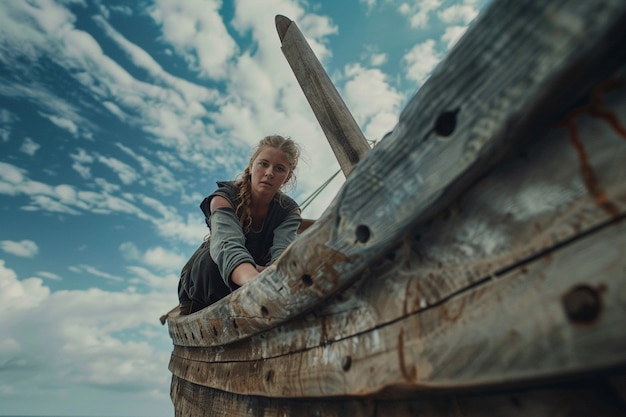 Portrait of female scandinavian viking