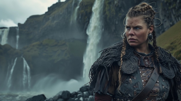 Portrait of female scandinavian viking