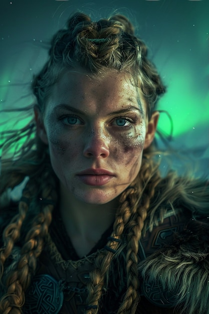 Free Photo portrait of female scandinavian viking