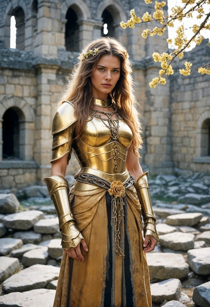 Free Photo portrait of female warrior princess