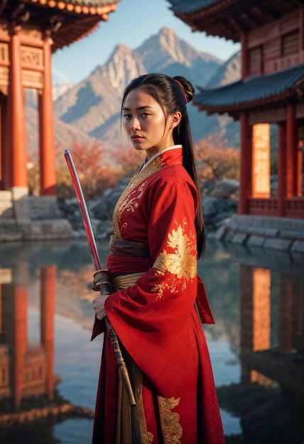 Free photo portrait of female warrior princess