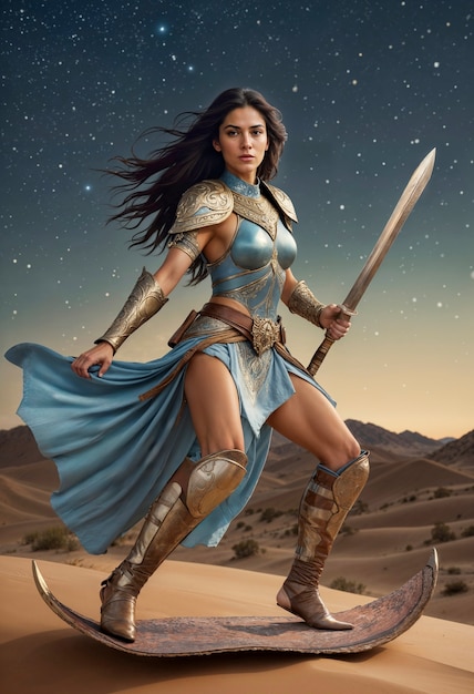 Portrait of female warrior princess