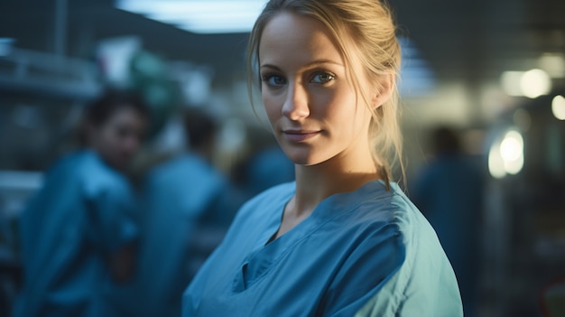 Free photo portrait of female working nurse