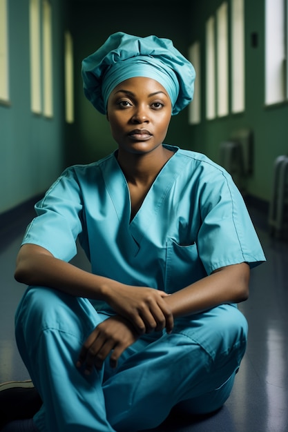 Portrait of female working nurse