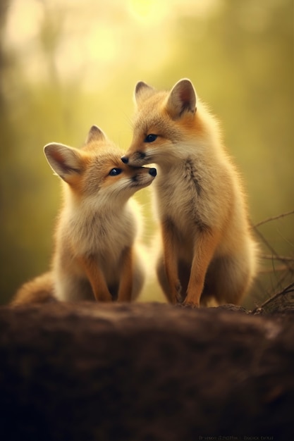 Portrait of foxes