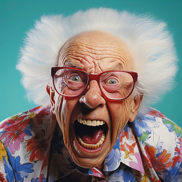 Free photo portrait of funny grandpa dressed up