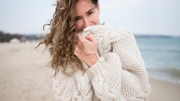 Portrait of a girl on a beach