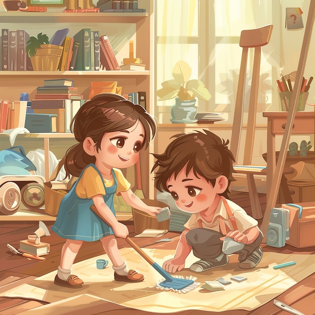 Portrait of girl and boy showcasing beautiful friendship