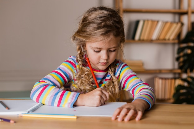 Portrait girl playing