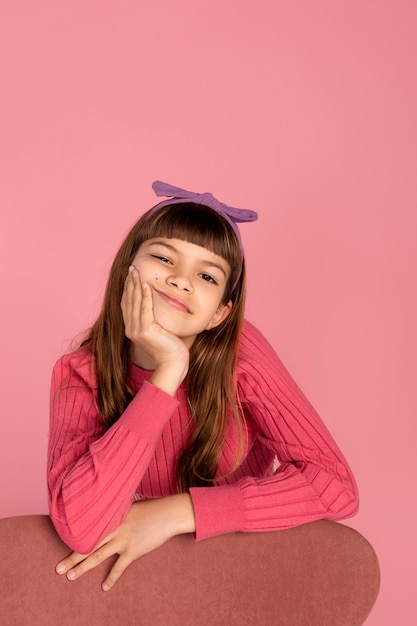 Portrait of girl posing and thinking about something