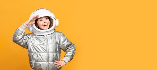 Portrait girl with space costume