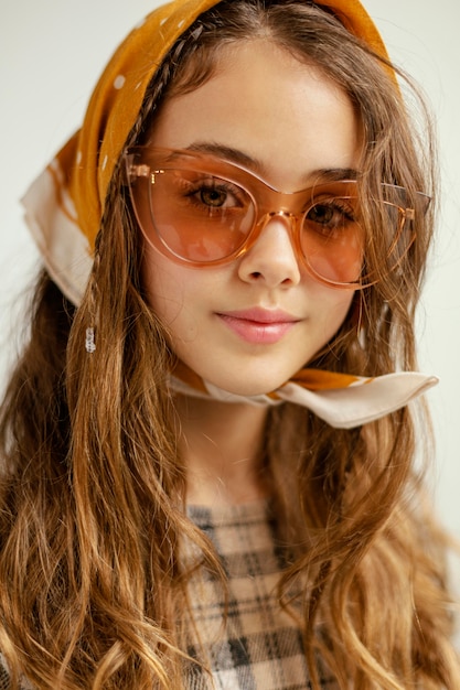 Portrait girl with sunglasses