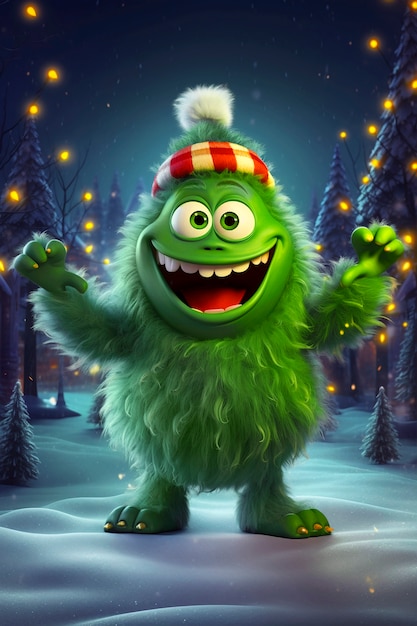 Free photo portrait of the green grinch cartoon character