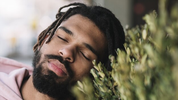 Portrait of handsome afroamerican model