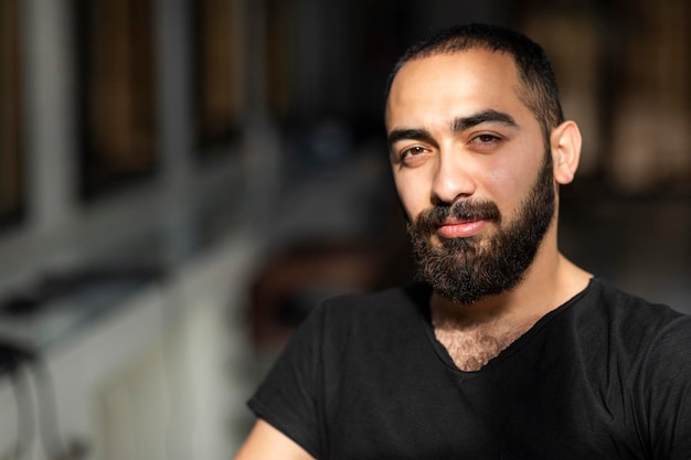 Portrait of handsome man at the street High quality photo