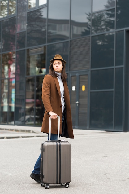 Portrait of handsome young traveler