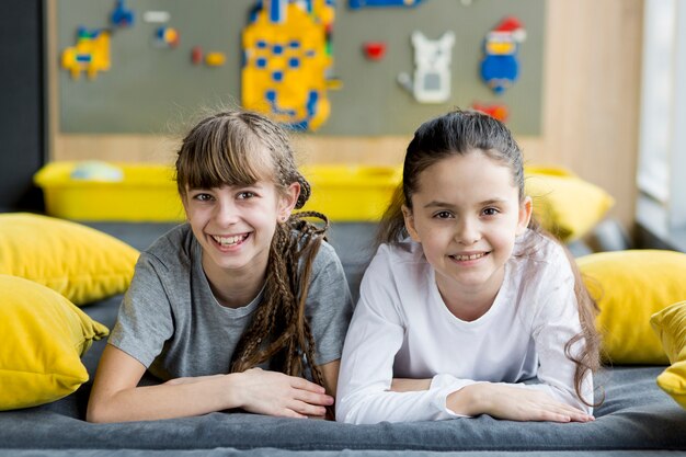 Portrait of happy girls