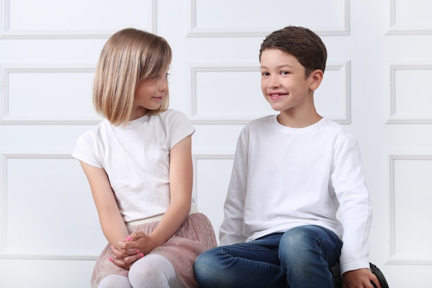 portrait of happy kids