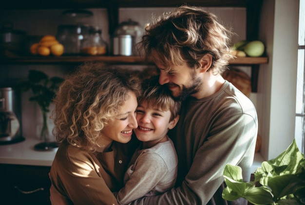 Portrait of happy loving family