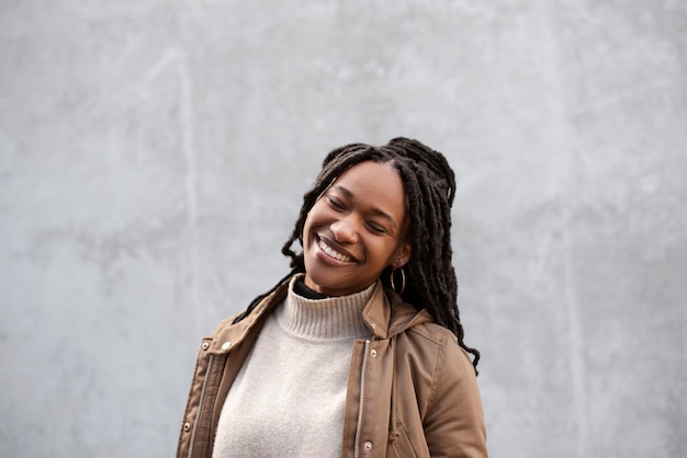 Portrait of happy young woman