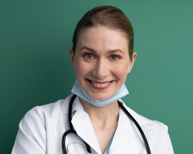 Portrait of health worker in special equipment