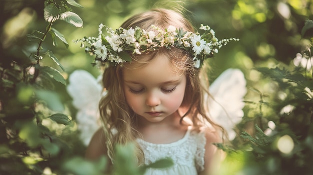 Free Photo portrait of human being depicted with angel wings