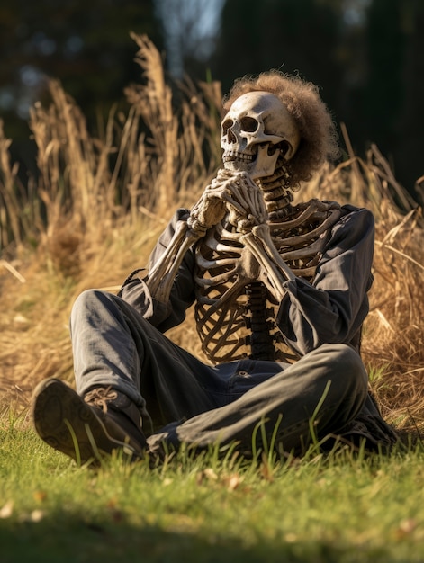 Free photo portrait of human skeleton