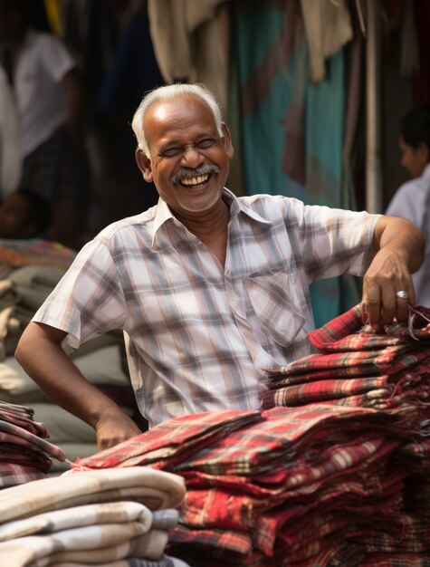 Portrait of  indian man on street