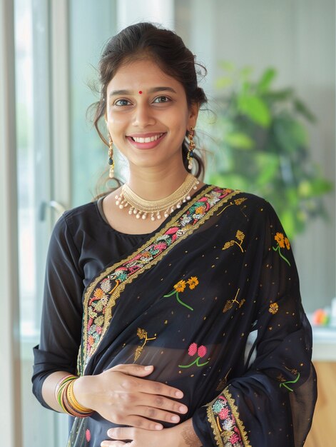 Portrait of indian pregnant woman