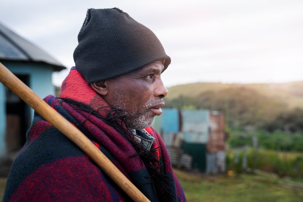 Free Photo portrait of indigenous person showcasing day-to-day life