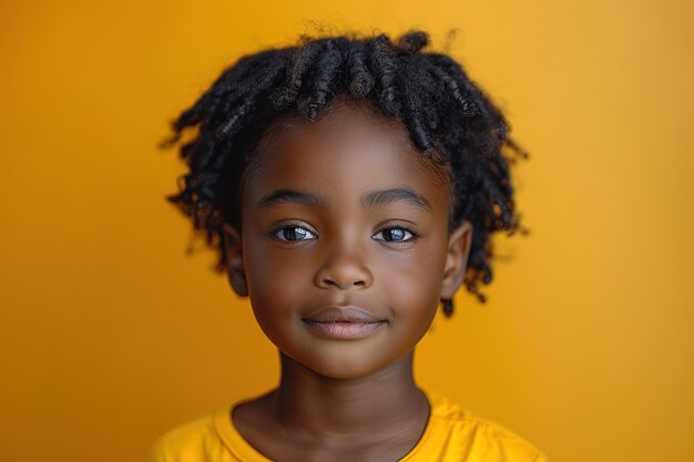 Portrait of kid  wearing yellow