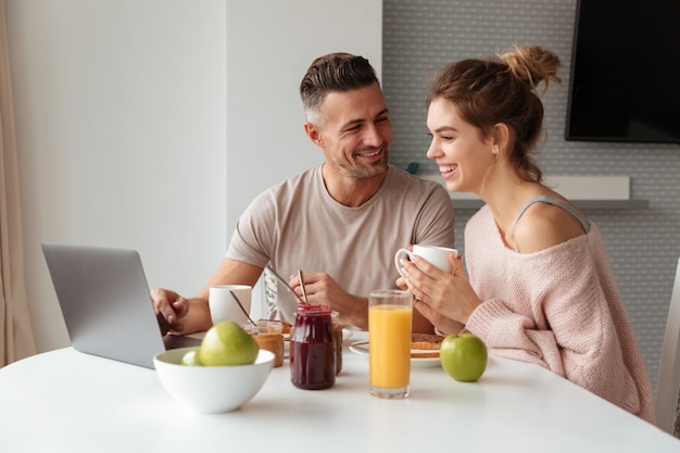 Portrait of a laughing loving couple