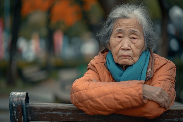 Portrait of lonely sad woman