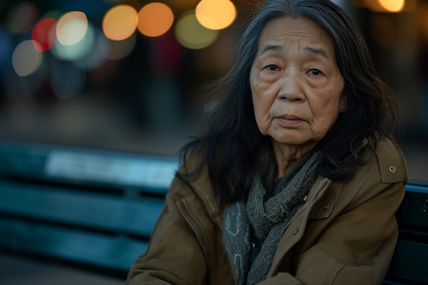 Free photo portrait of lonely sad woman