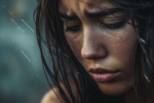 Free Photo portrait of lonely sad woman