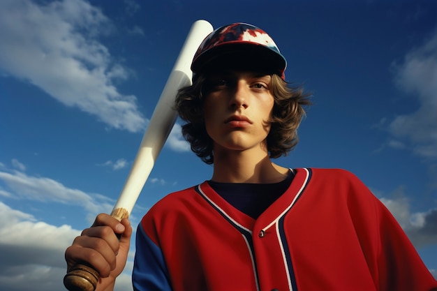 Portrait of male baseball player